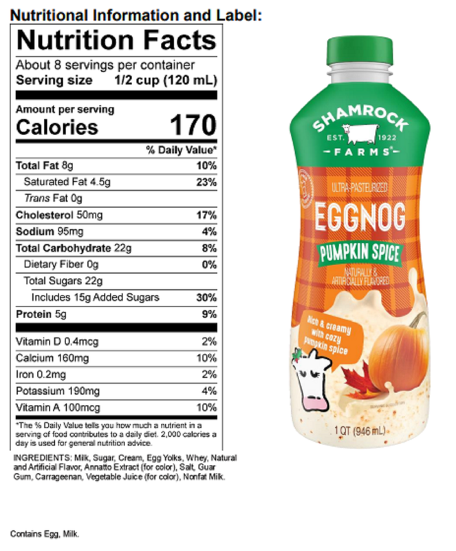 Shamrock Farms Pumpkin Spice Eggnog 32oz Drinks fast delivery by App