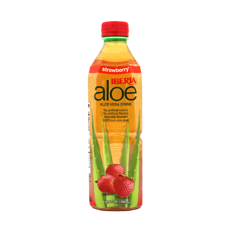 Iberia Aloe Vera Drink with Pure Aloe Pulp, Strawberry, 16.9 fl oz