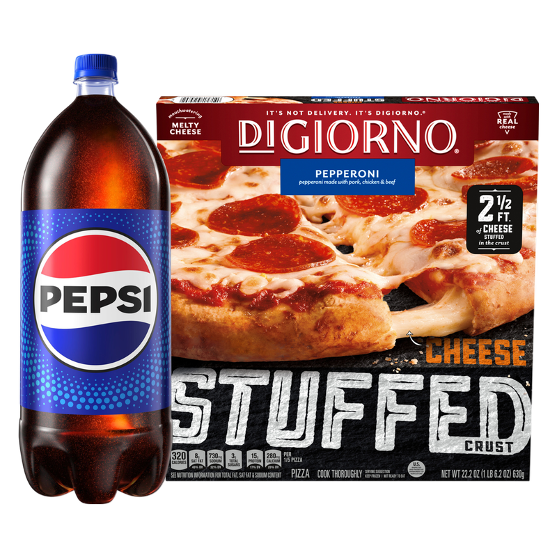 DiGiorno Frozen Cheese Stuffed Crust Pepperoni Pizza 12in 22.2oz & Pepsi 2L Btl