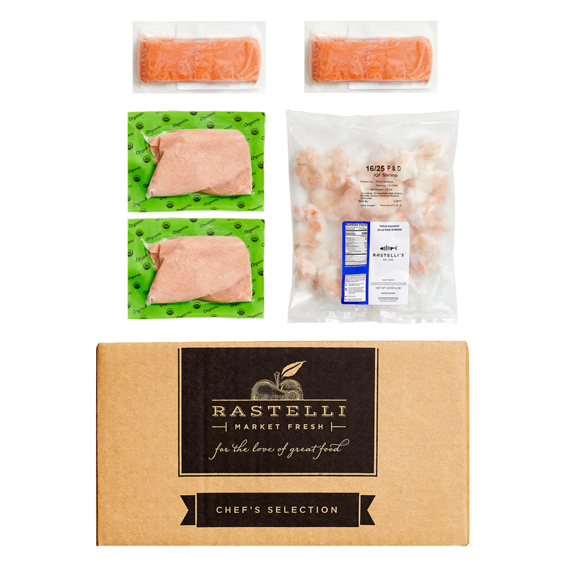 Rastelli's Premium Frozen Meat Box: Salmon, Shrimp, Chicken