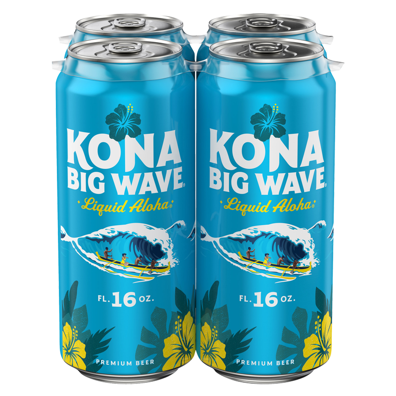 Kona Big Wave Premium Beer 4pk 16oz Cans 4.4% ABV : Alcohol fast ...