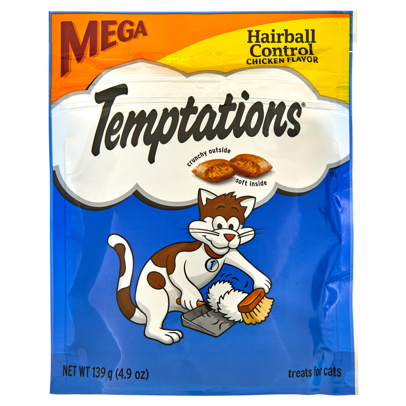 Whiskas Temptations Hairball Control Treats Chicken Mega Bag 4.9oz