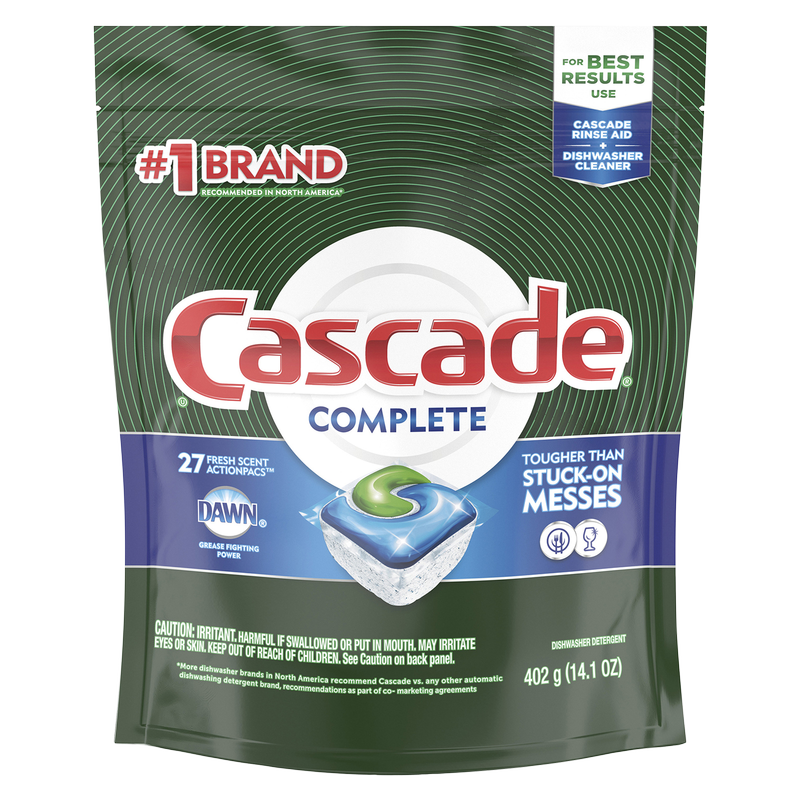 Cascade Fresh Scent Complete Dishwasher Detergent Pacs 27ct