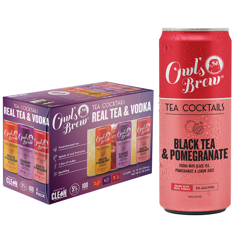 Owl's Brew Tea Cocktails Real Tea & Vodka 8pk 12oz Can 5% ABV