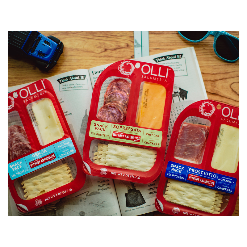 Olli Sopressata Salami & Cheddar Cheese Snack Pack 2oz Quick Meals