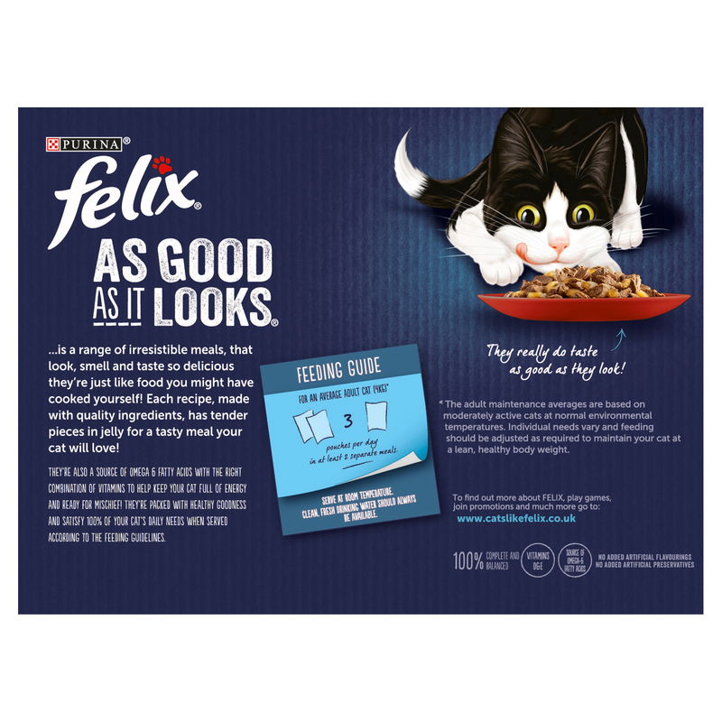 Felix As Good As It Looks Adult Cat Food Meaty Selection in Jelly, 12 x 100g