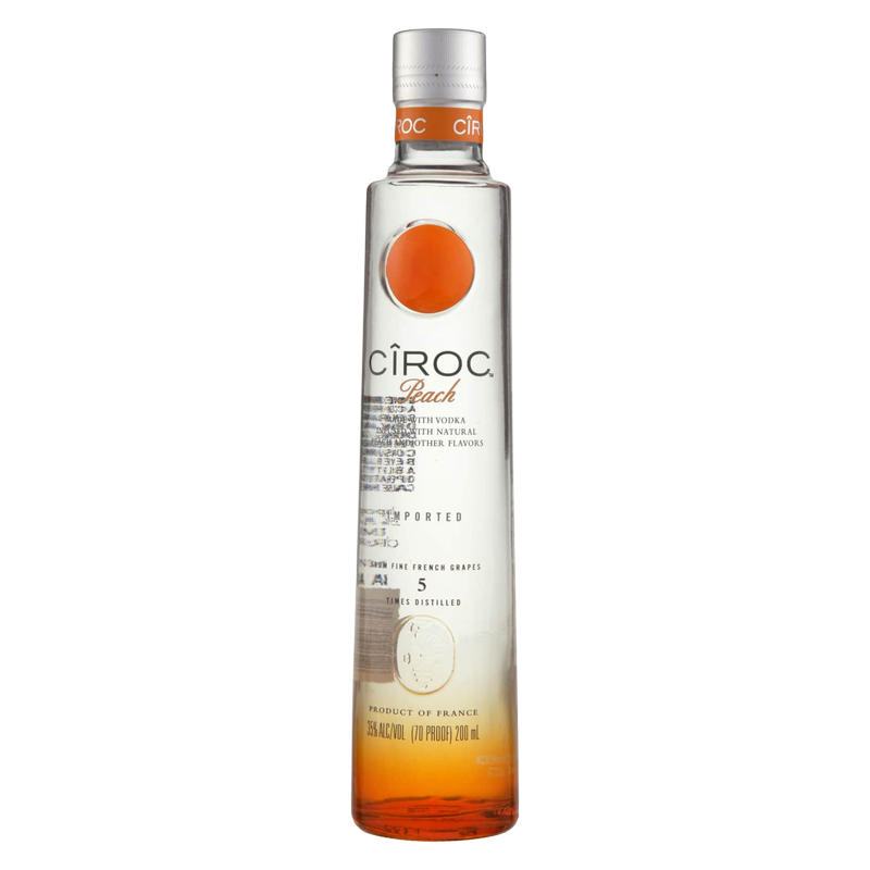 CIROC Peach (Made with Vodka Infused with Natural Flavors), 200 mL