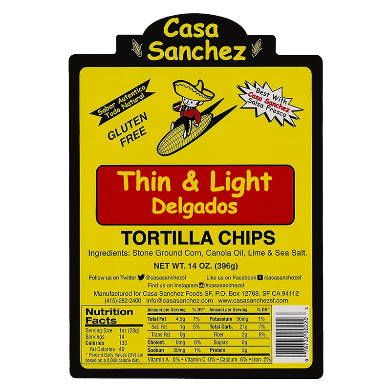 Casa Sanchez Thin & Light Tortilla Chips 14oz