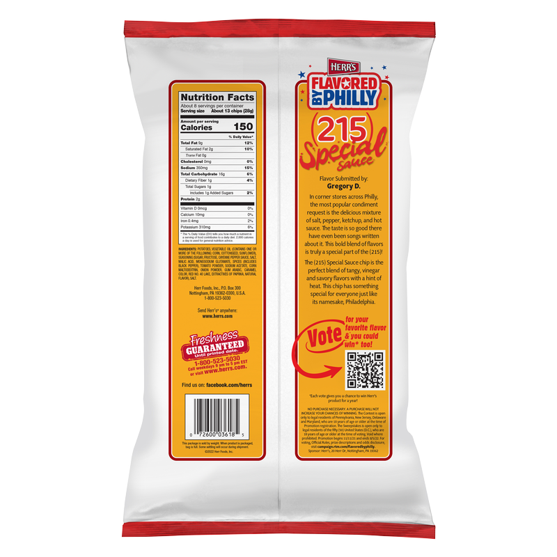 Herr's Flavored by Philly 215 Special Potato Chips 7.75oz Snacks fast