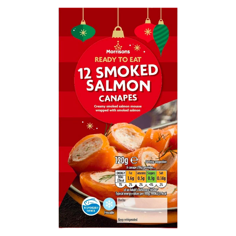 Morrisons 12 Smoked Salmon Canapes, 120g