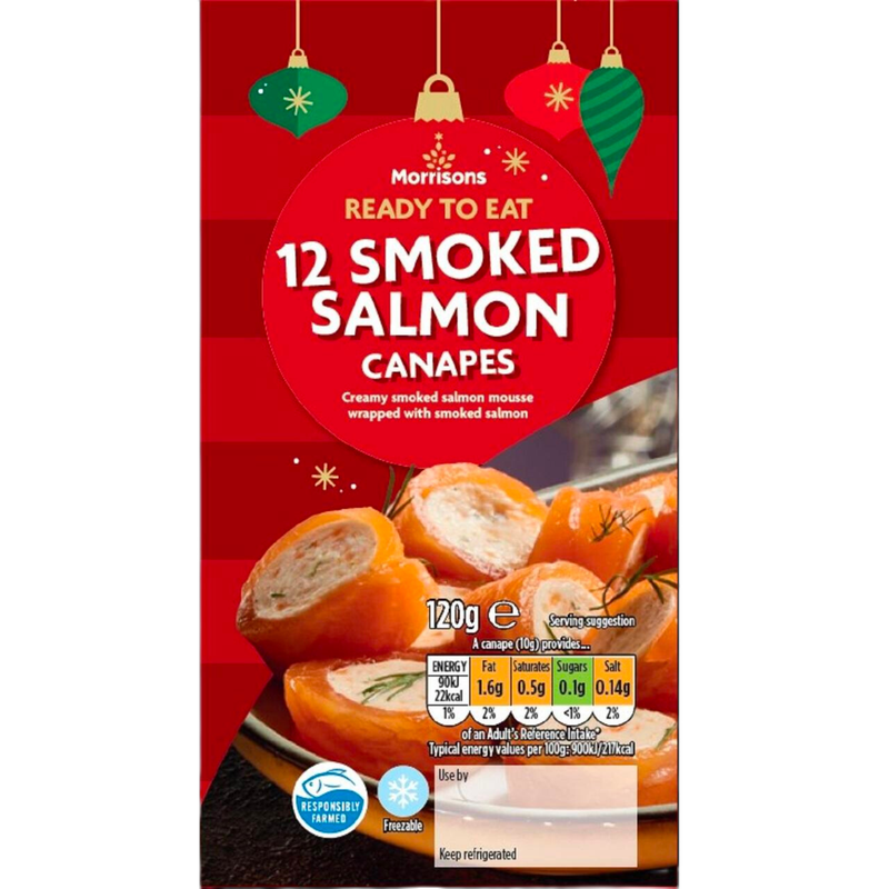 Morrisons 12 Smoked Salmon Canapes, 120g