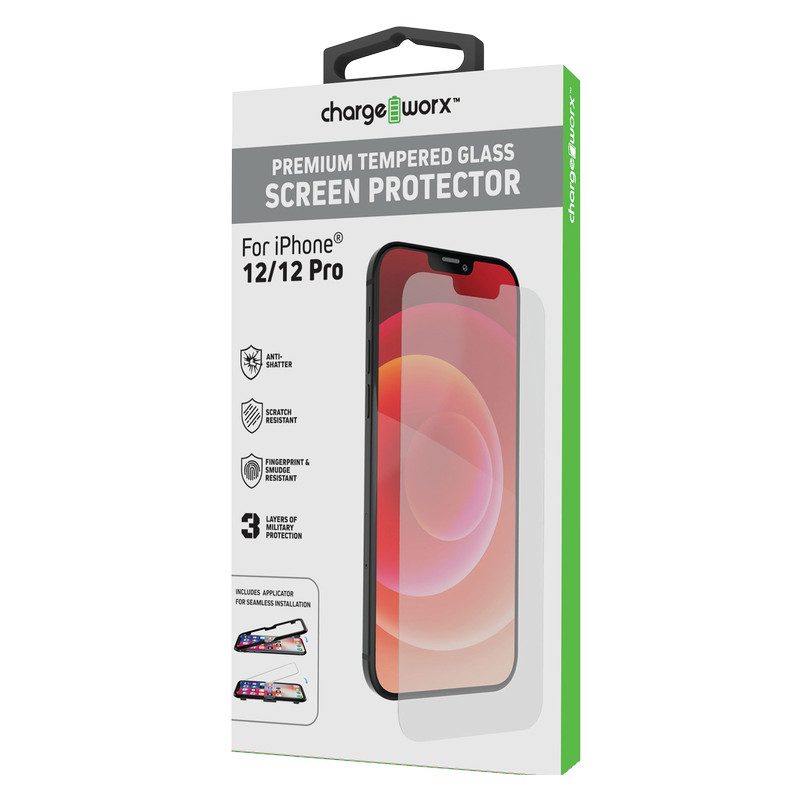 Chargeworx iPhone 12 & 12 Pro Glass Screen Protector