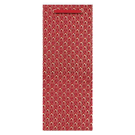The Gift Wrap Company Red Feathers Bottle Bag