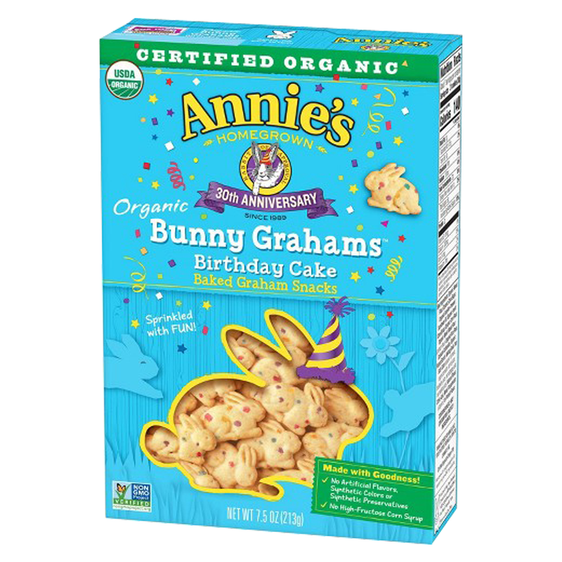 Annie's Homegrown Organic Birthday Cake Bunny Grahams 7.5oz