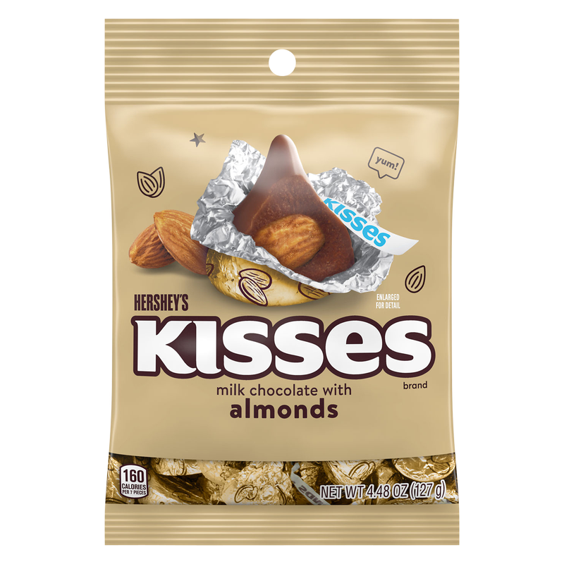 Hershey's Kisses Milk Chocolate with Almonds Candy 4.48oz