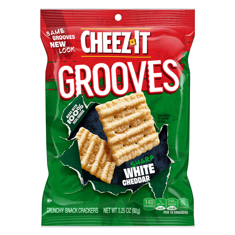 Cheez-It Grooves Sharp White Cheddar 3.25oz Crunch Snack Crackers