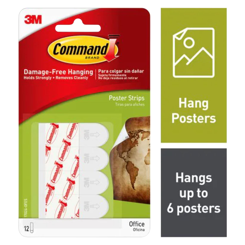 Command Small Poster Strips 12pk