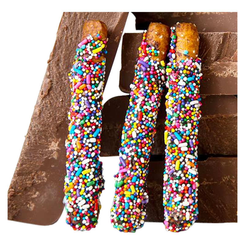 Fatty Sundays Sprinkle Chocolate Covered Pretzels 3ct box 1.38oz