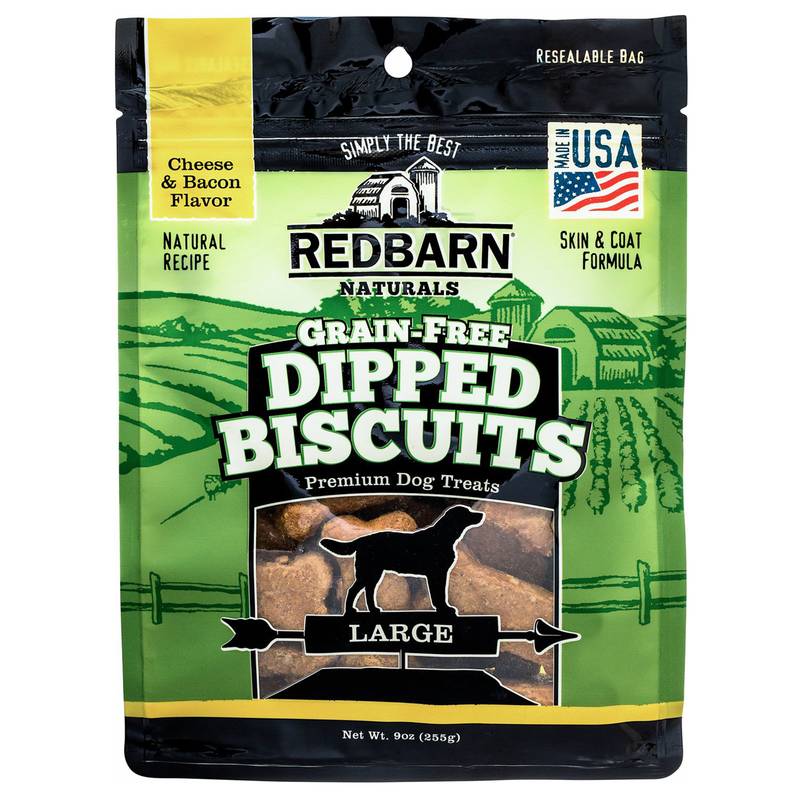 Red Barn Grain Free Large Cheese and Bacon Dipped Dog Biscuits 9oz