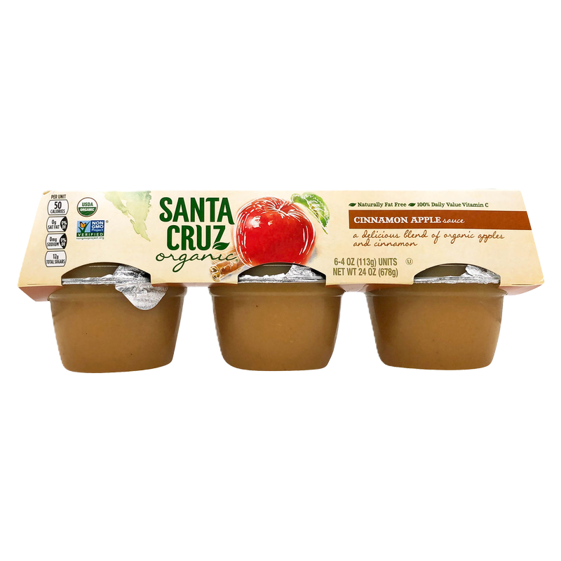 Santa Cruz Organic Cinnamon Apple Sauce 4oz 6pk
