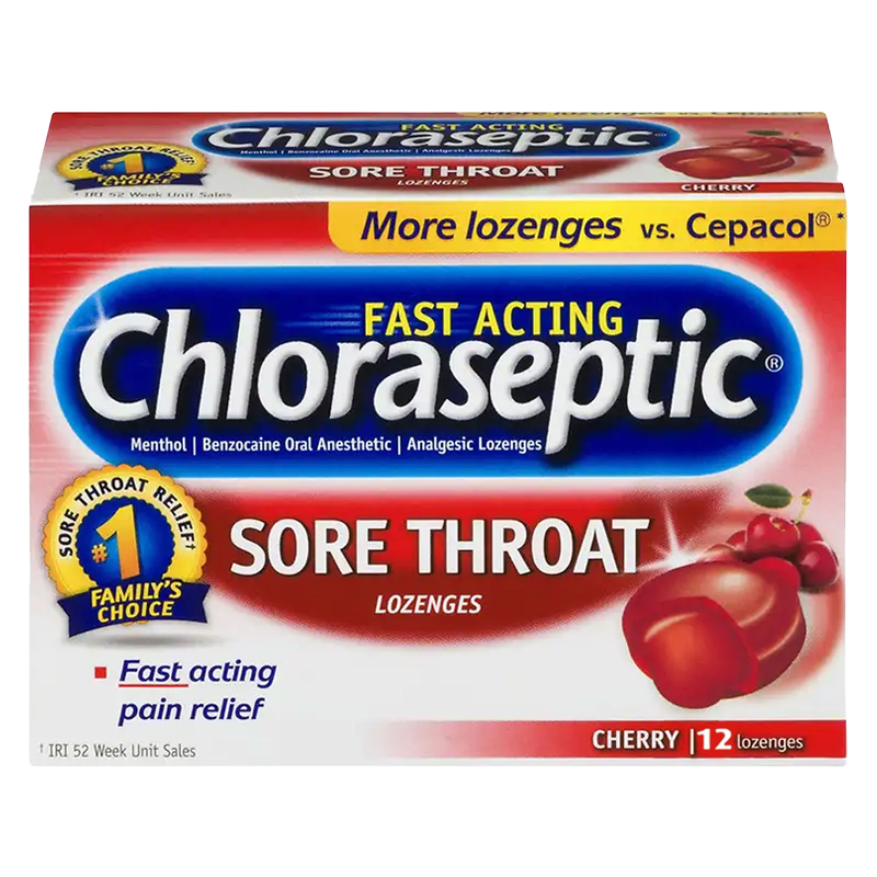 Chloraseptic Fast Acting Sore Throat Lozenges Cherry 12ct