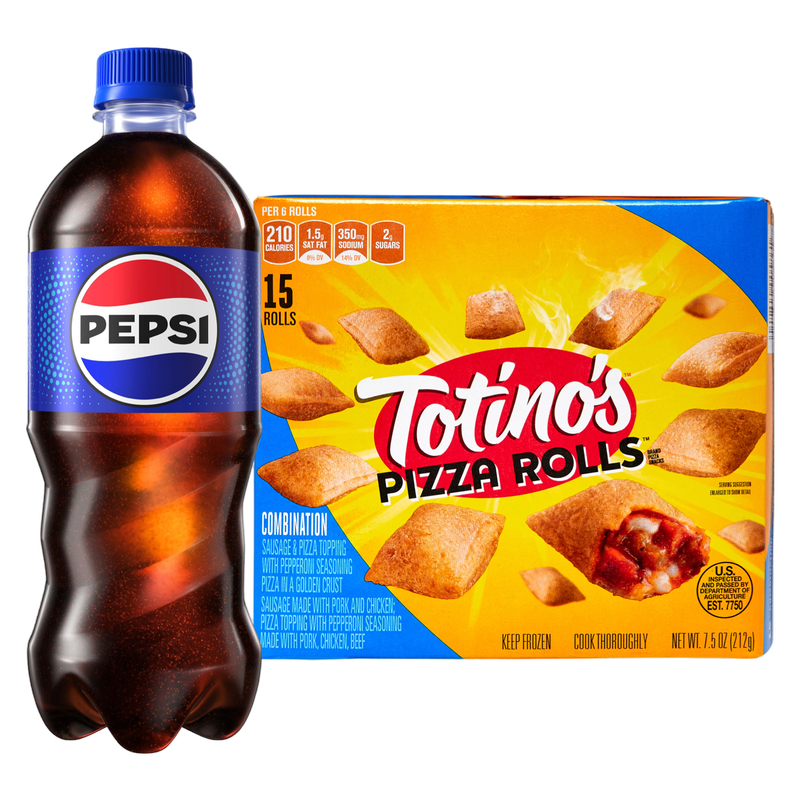 Totino's Frozen Combination Pizza Rolls 15ct 7.5oz & Pepsi 20oz Btl