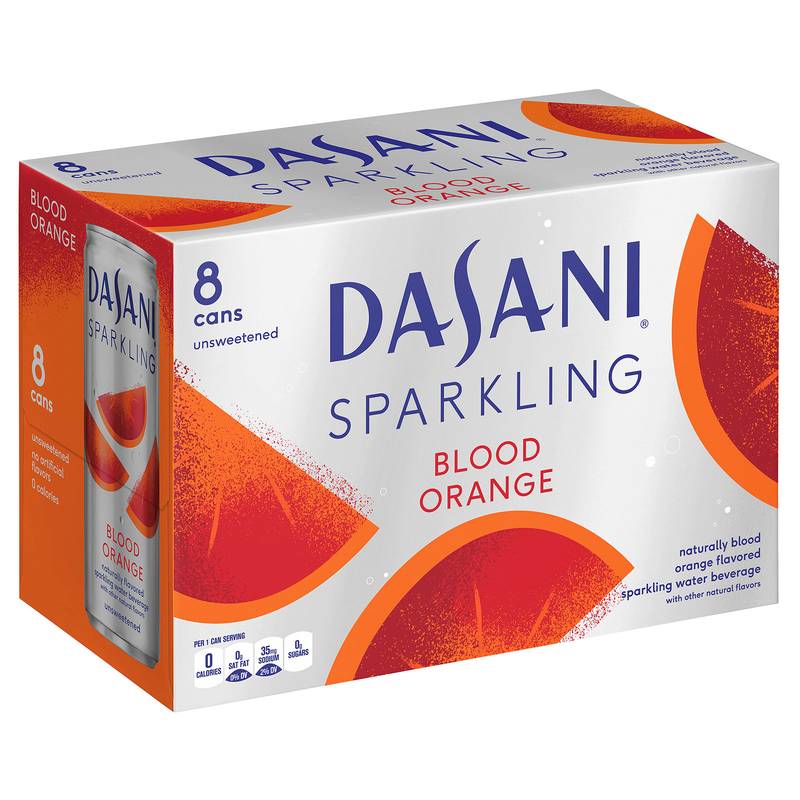 Dasani Blood Orange Sparkling Water 8pk 12oz Can