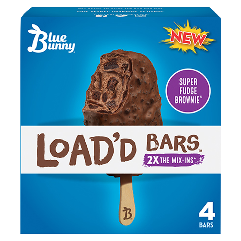 Blue Bunny Super Fudge Brownie Load'd Bars 4ct 13.6oz