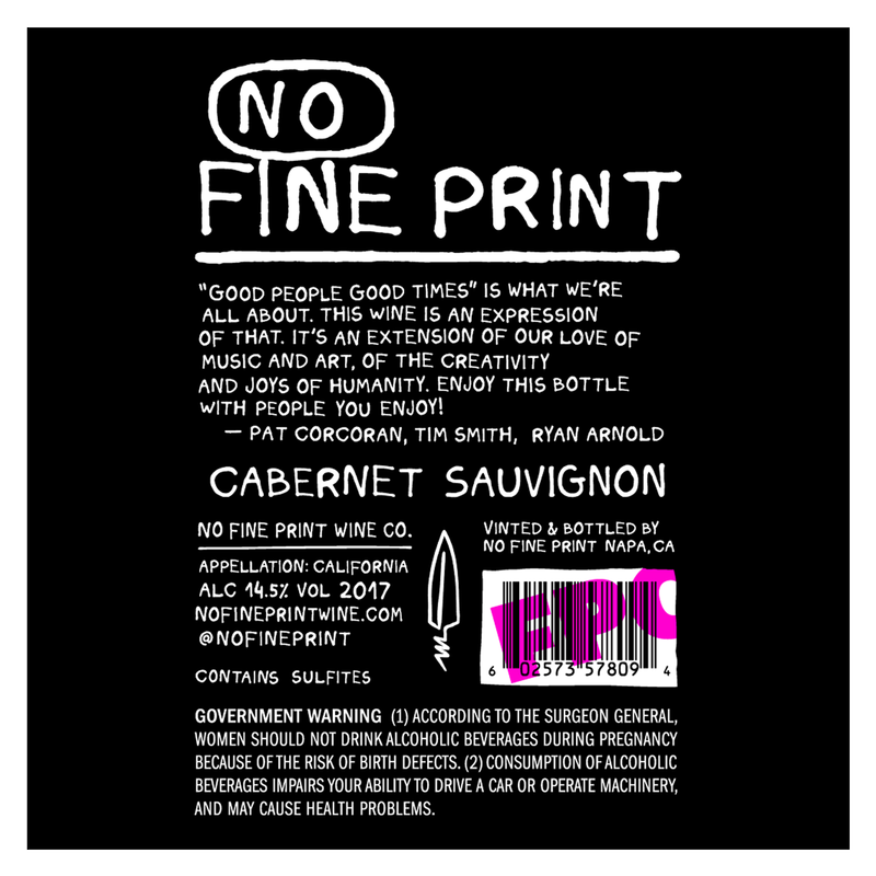 No Fine Print Cabernet Sauvignon 750 ml