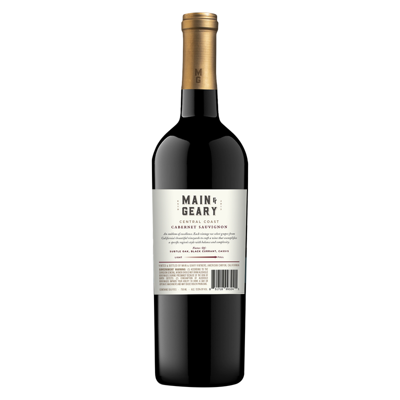 Main & Geary Central Coast Sauvignon 750ml Alcohol fast