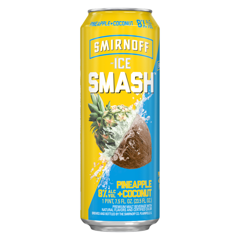 Smirnoff Ice Smash Pineapple Coconut 23.5oz Can Alcohol fast delivery