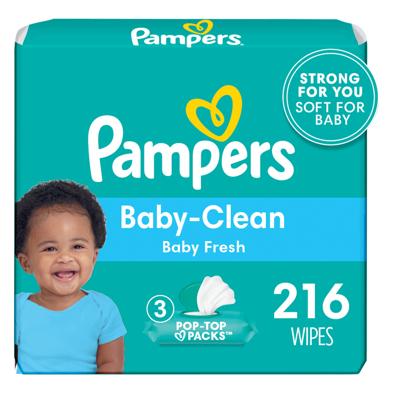 Pampers Baby Wipes Baby Fresh Scent 3X Pop-Top 216ct