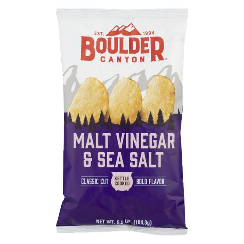 Boulder Canyon Malt Vinegar & Sea Salt Kettle Cooked Potato Chips 6.5oz