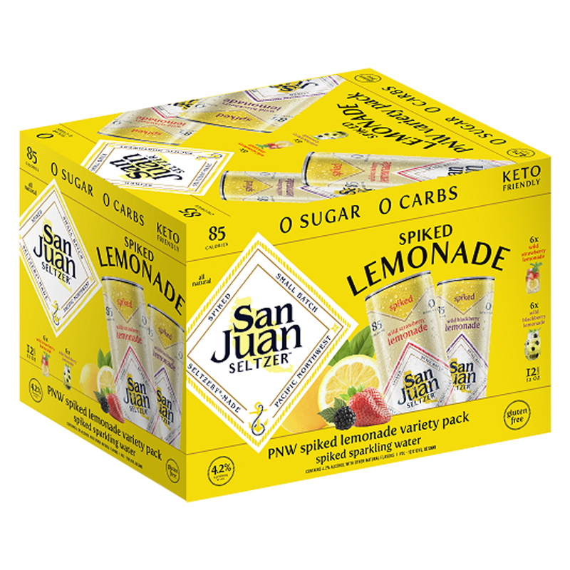San Juan Spiked Seltzer Wild Lemonade Variety Pack 12pk 12oz can 4.2% ABV