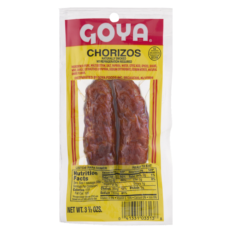 Goya Chorizos Naturally Smoked 3.5oz