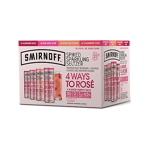 Smirnoff Spiked Sparkling Seltzer 4 Ways to Rose Variety 12pk 12oz Can