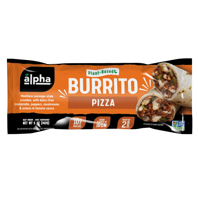 Alpha Foods Frozen Plant Based Pizza Burrito 1ct 5oz