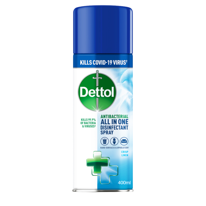Dettol All-In-One Disinfectant Spray Crisp Linen, 400ml