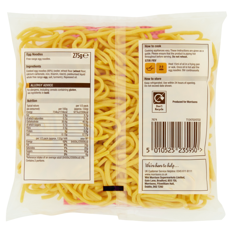 Morrisons Egg Noodles, 275g Fruit & Veg fast delivery by App or Online