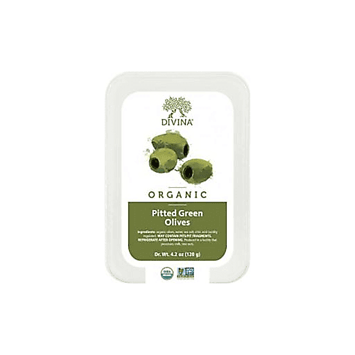 Divina Organic Pitted Green Olives 4.2oz