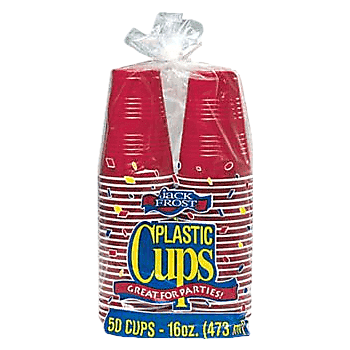 18 oz. Plastic Cups - Frosty White 20 ct.