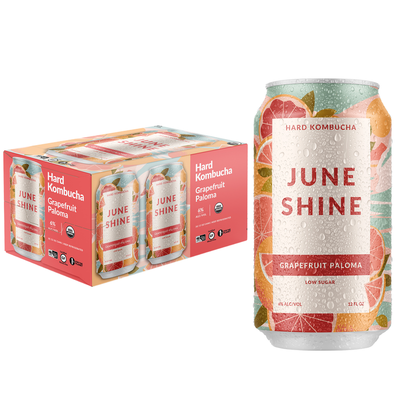 JuneShine Grapefruit Paloma Hard Kombucha 6pk 12oz Can 6.0% ABV