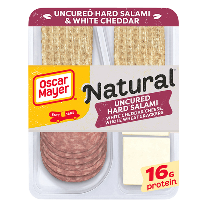 Oscar Mayer Natural Uncured Hard Salami & White Cheddar Cheese with Whole Wheat Crackers - 3.3oz
