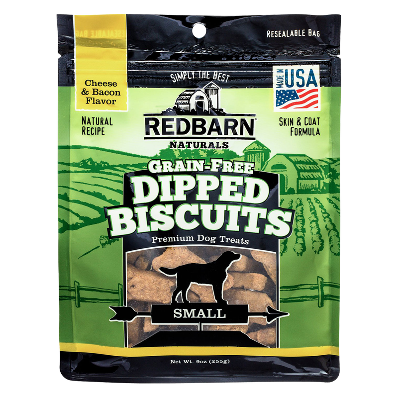 Red Barn Grain Free Dipped Small Cheese and Bacon Dog Biscuits 9oz