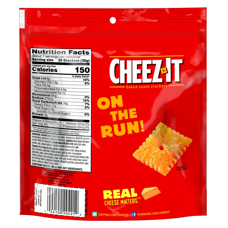 Cheez-It Cheddar Jack Snack Crackers 7oz