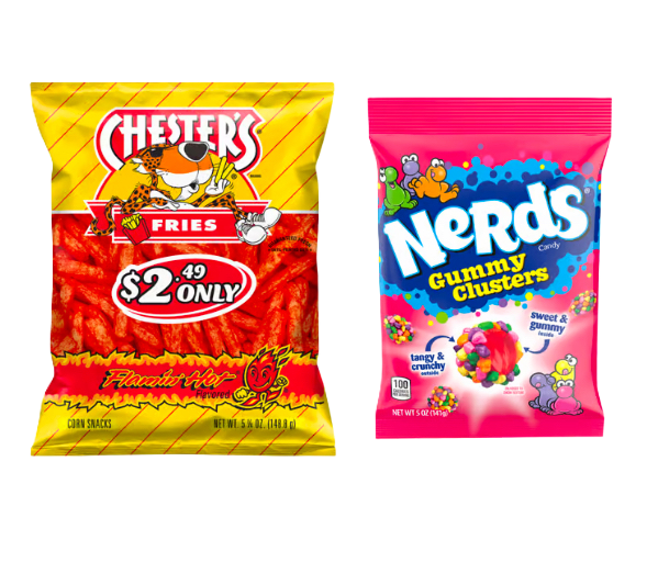 Chester's Flamin' Hot Fries 5.25oz & Nerds Gummy Clusters Candy 5oz