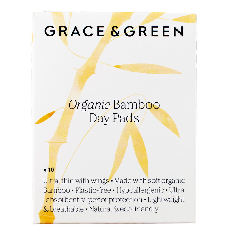 Grace & Green Organic bamboo day pads, 10pcs