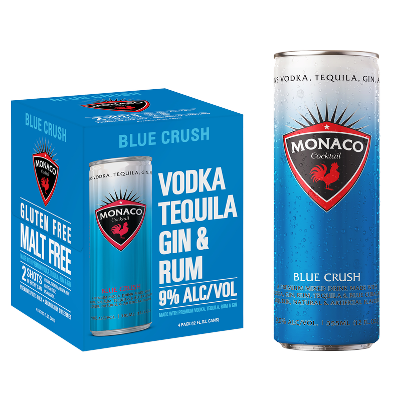 Monaco Blue Crush 4 pk 12 oz can 9% ABV