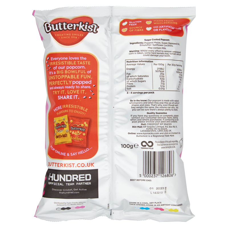 Butterkist Sweet Popcorn, 100g Snacks fast delivery by App or Online