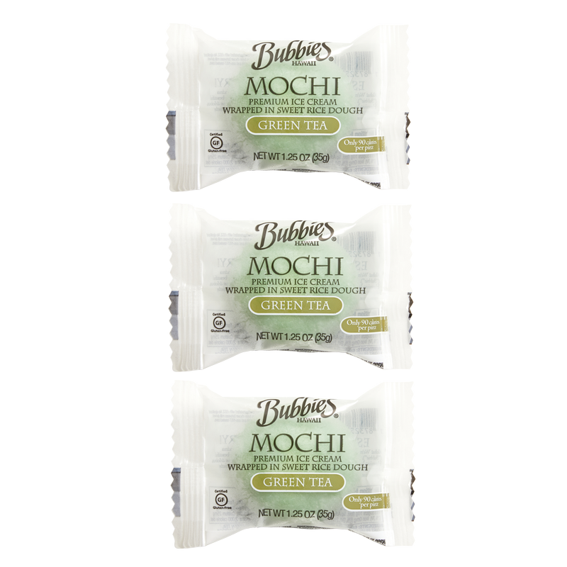 3ct Bubbies Hawaii Green Tea Mochi Ice Cream Individually Wrapped